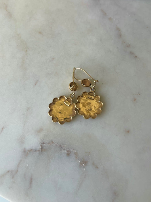 14k Floral Drop Earrings