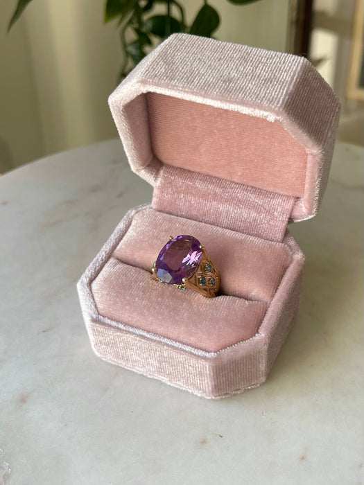 14k Amethyst and Blue Topaz Ring