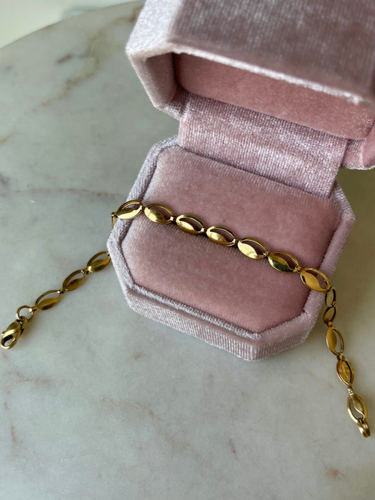 18k Puffy Tulip Linked Bracelet