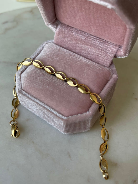 18k Puffy Tulip Linked Bracelet