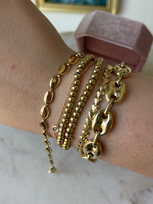 18k Puffy Tulip Linked Bracelet