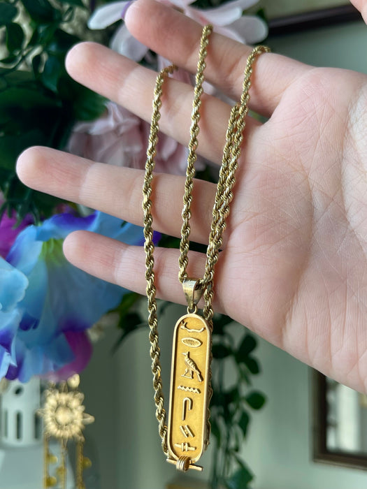 18k Hieroglyphic Pendant