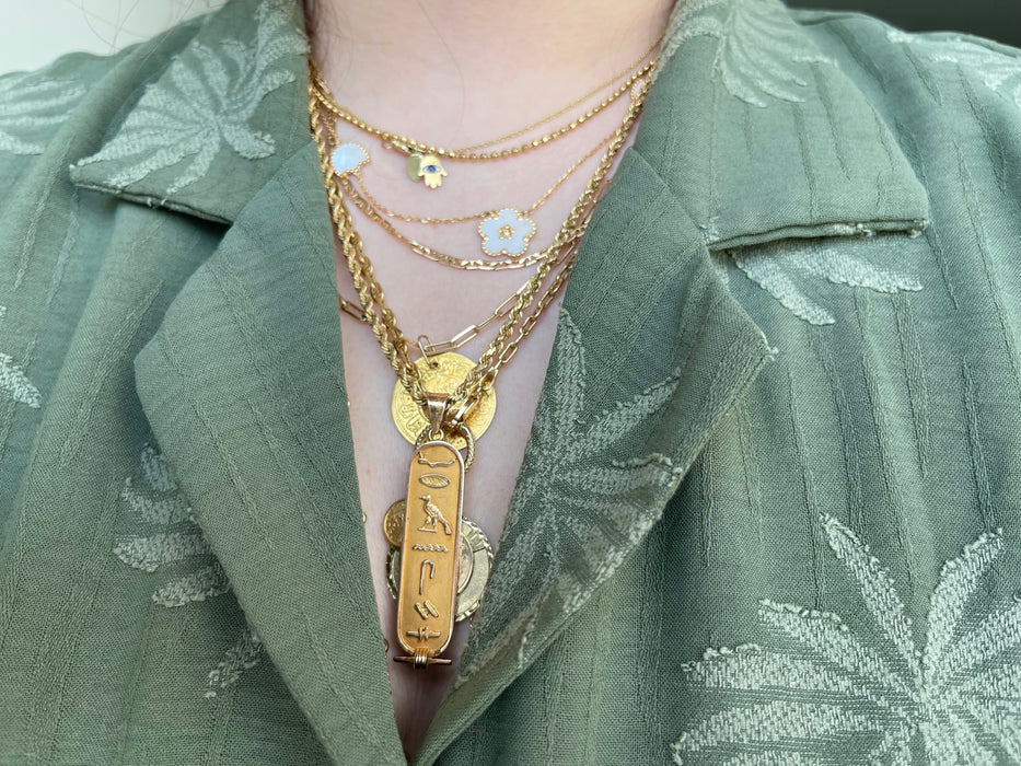 18k Hieroglyphic Pendant