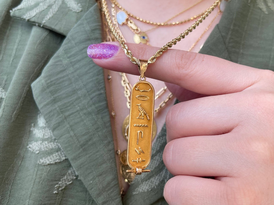 18k Hieroglyphic Pendant