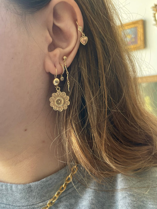 14k Floral Drop Earrings