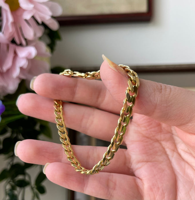 14k Solid Curb Bracelet