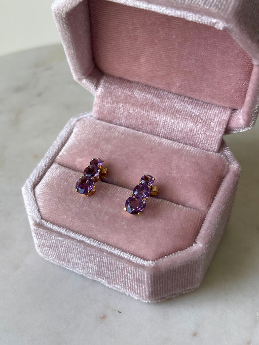 14k Amethyst Drop Earrings