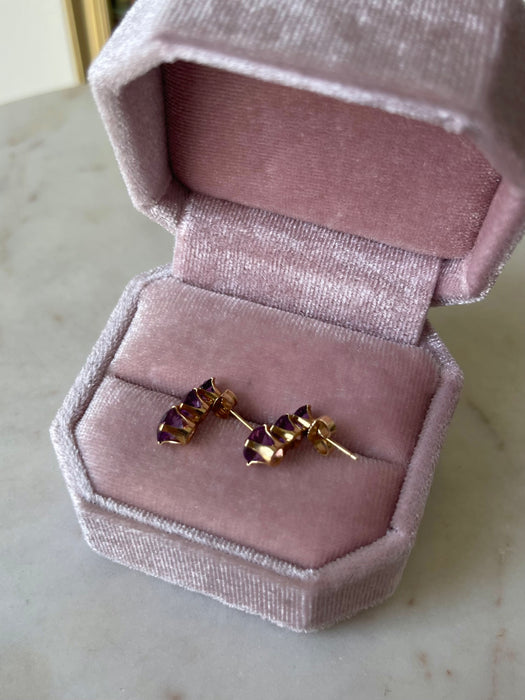 14k Amethyst Drop Earrings