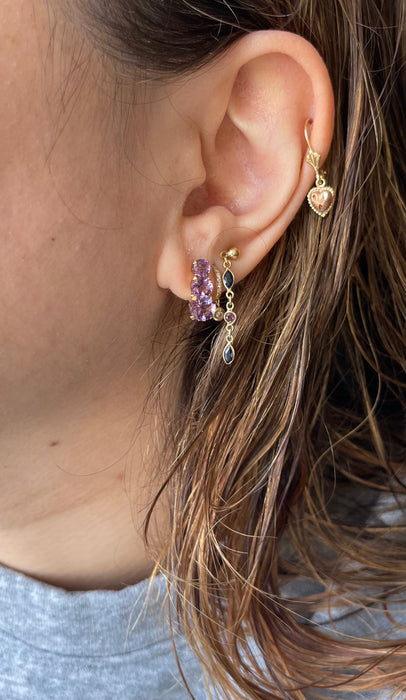 14k Amethyst Drop Earrings