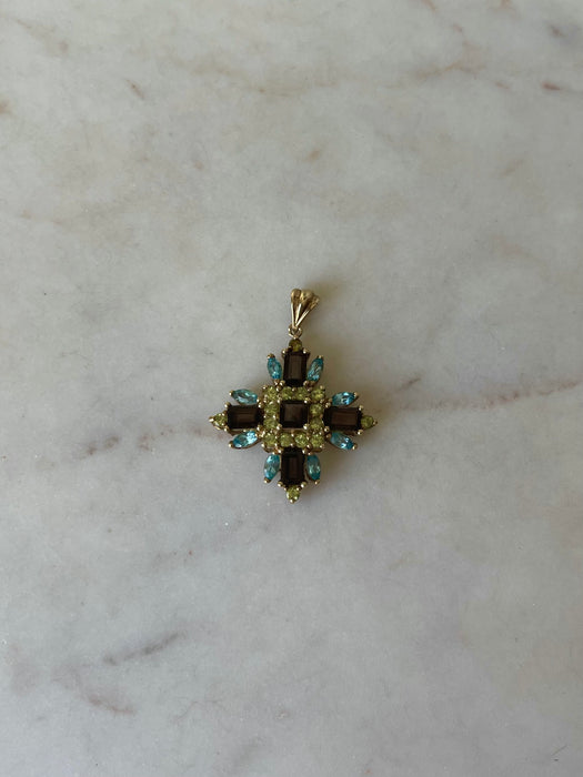 10k Gemstone Maltese Cross