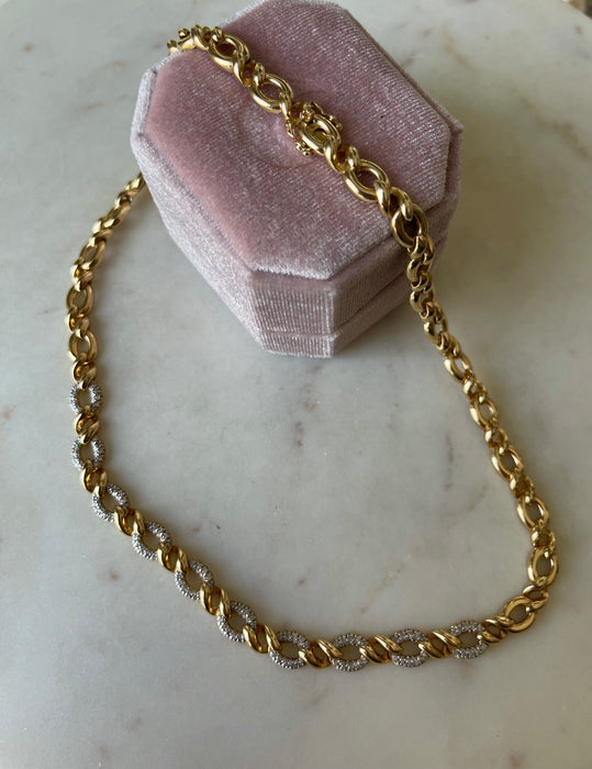 14k Diamond Collar Chain