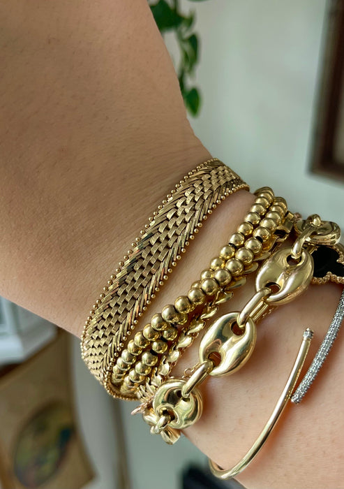 14k Braided Multi Texture Bracelet