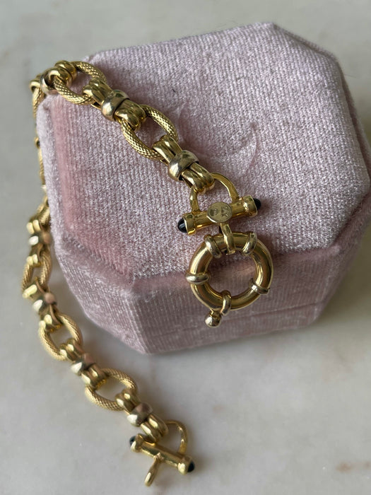 14k Multi Texture Chunky Bracelet