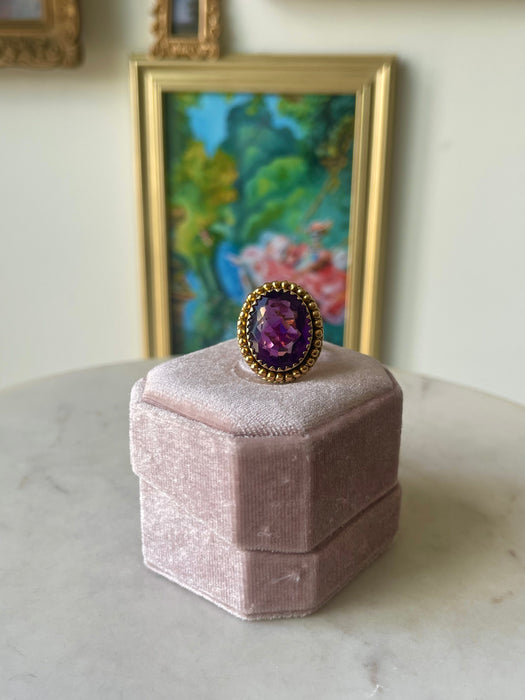 14k Chunky Amethyst Ring