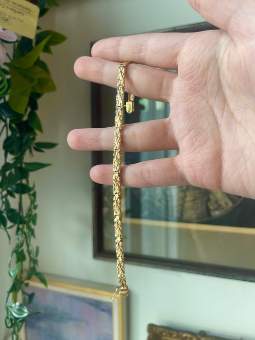 14k Nugget-like Link Bracelet