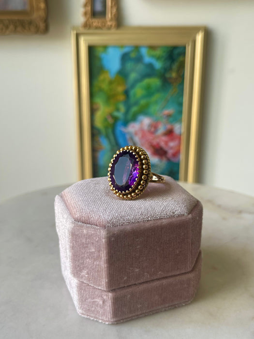 14k Chunky Amethyst Ring