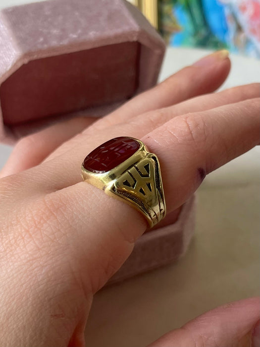 14k Carnelian Signet