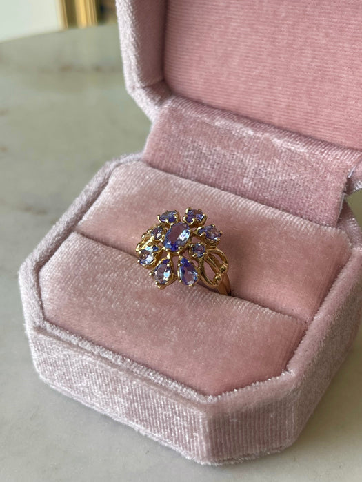 10k Tanzanite Cluster Ring