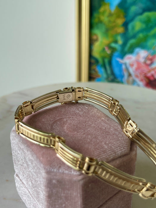 14k Rectangular Linked Bracelet