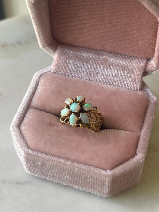 14k Opal Cluster Ring