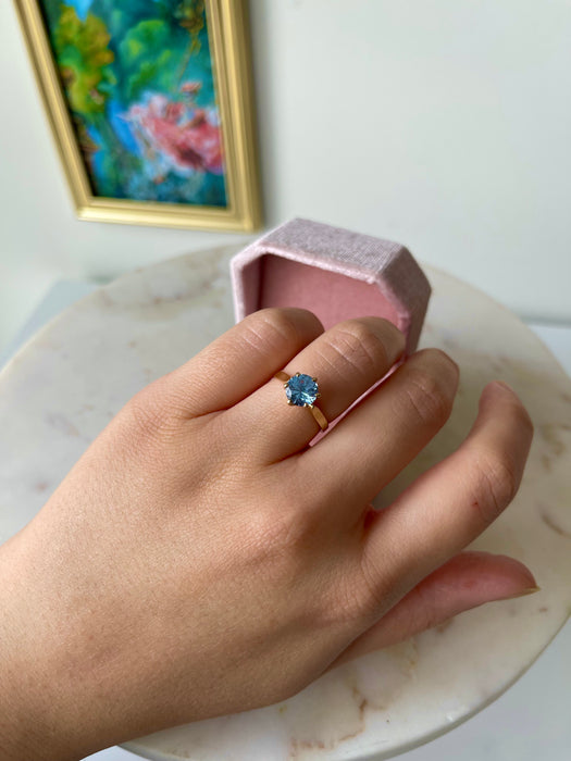 10k Blue Topaz Elsa Ring