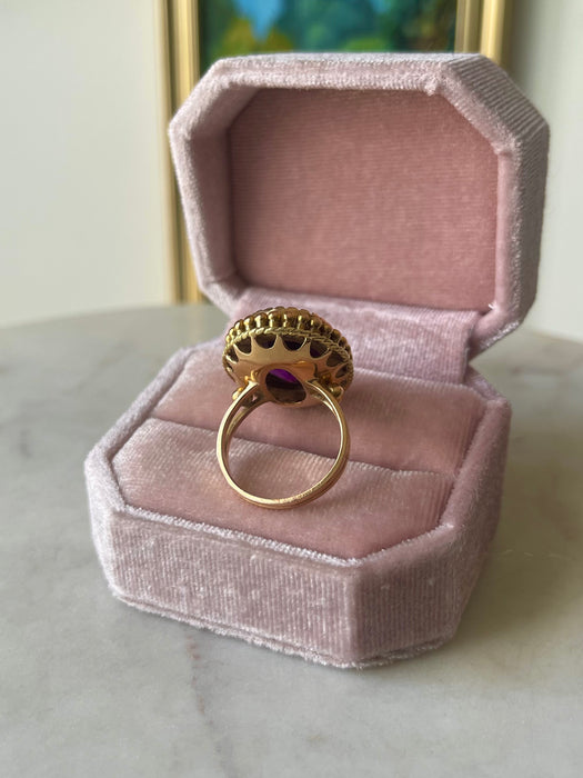 14k Chunky Amethyst Ring