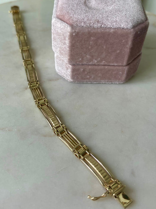 14k Rectangular Linked Bracelet