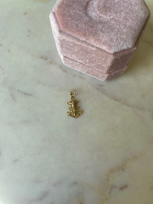 14k Anchor with Jesus Pendant