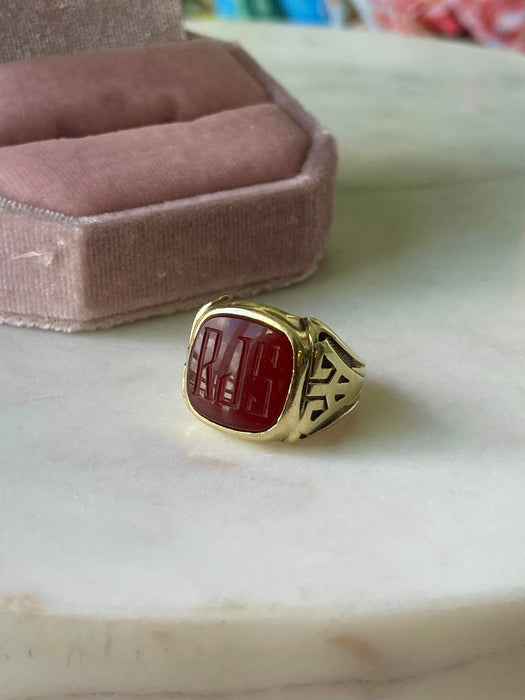 14k Carnelian Signet