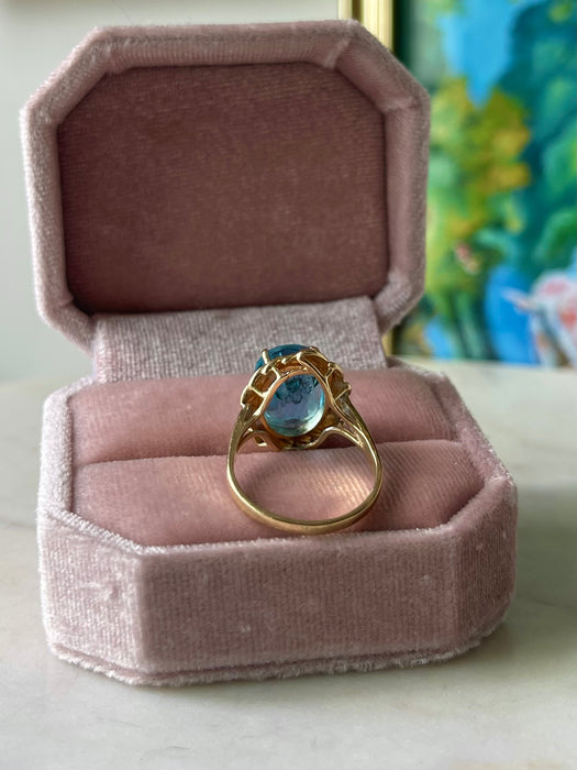 14k 7 Ct. Blue Topaz Ring