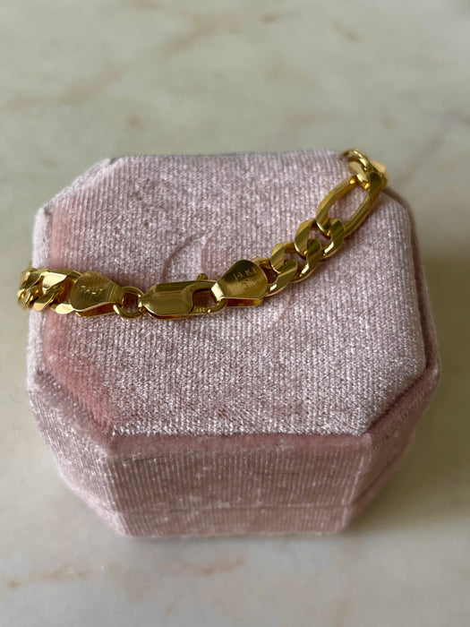 14k Solid Figaro Bracelet