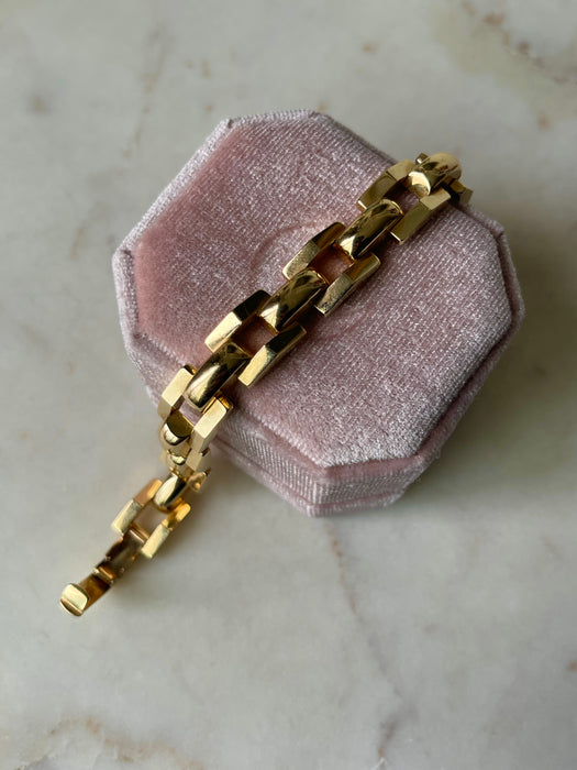 14k Puffy Geometric Bracelet