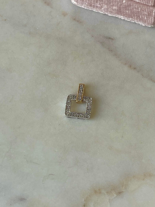 14k Two Tone Diamond Pendant