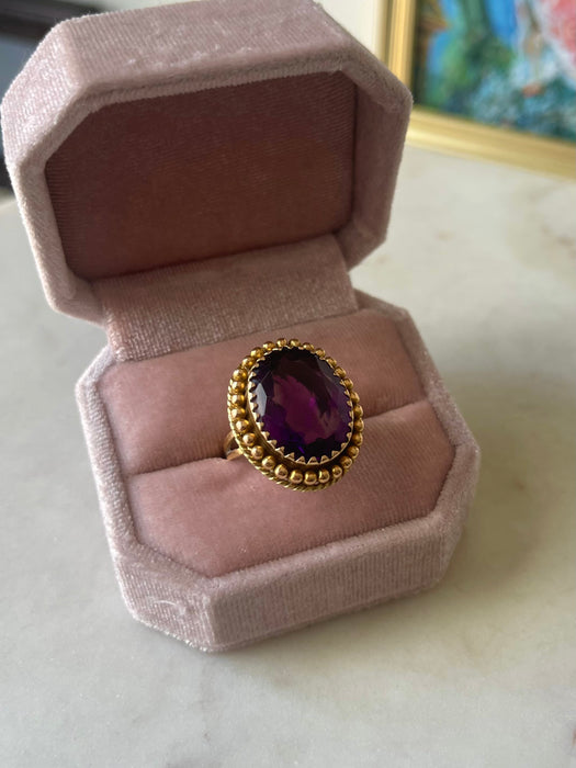 14k Chunky Amethyst Ring