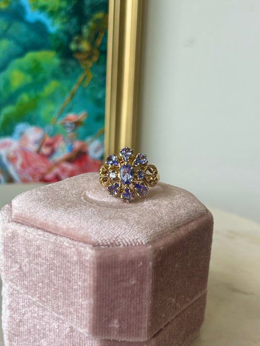 10k Tanzanite Cluster Ring