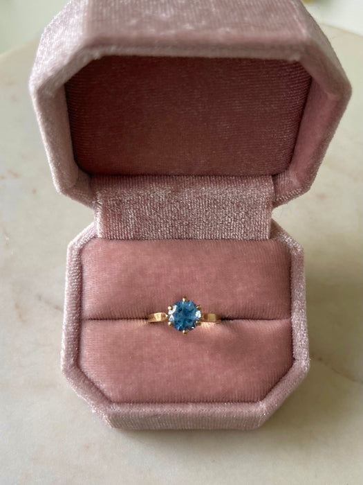 10k Blue Topaz Elsa Ring