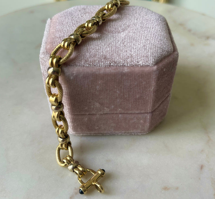 14k Multi Texture Chunky Bracelet