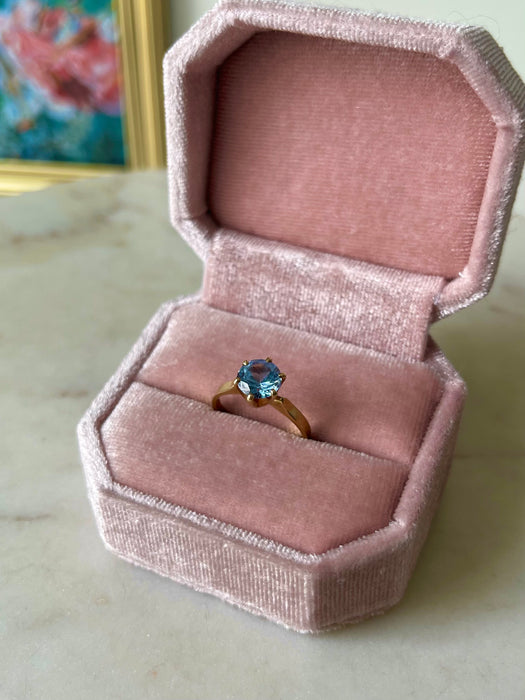 10k Blue Topaz Elsa Ring