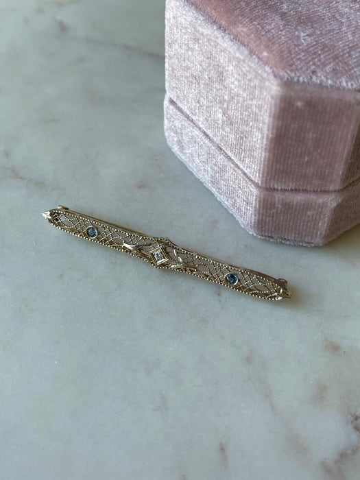 14k WG Diamond Bar Pin