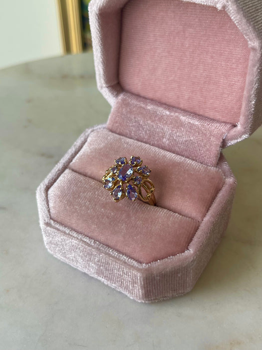 10k Tanzanite Cluster Ring