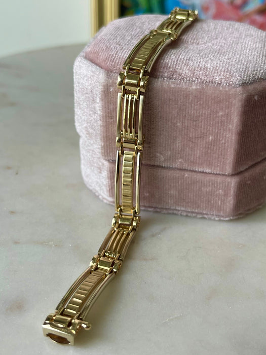 14k Rectangular Linked Bracelet