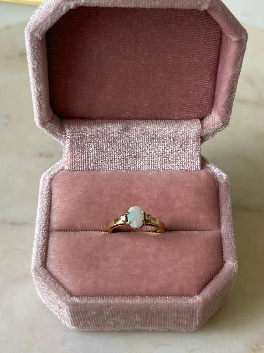 10k Opal and Diamond Ring