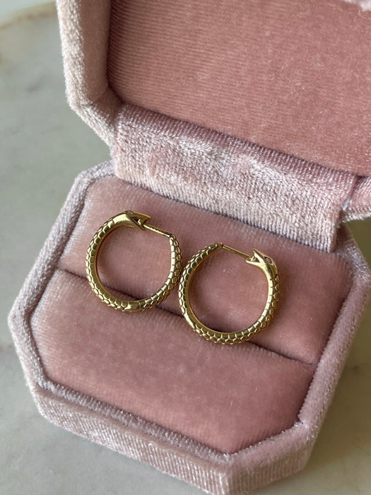 14k Diamond Medusa Mini Hoops