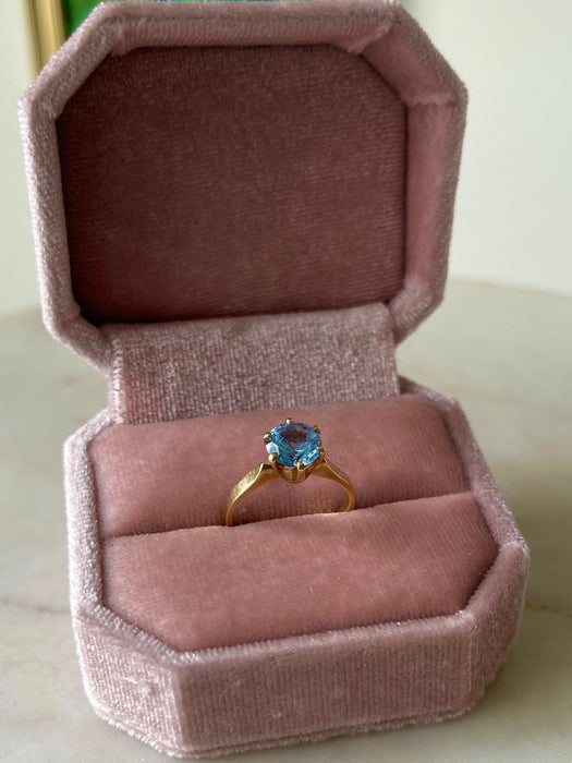 10k Blue Topaz Elsa Ring