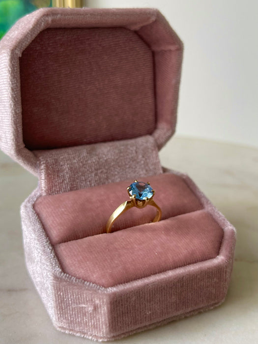 10k Blue Topaz Elsa Ring