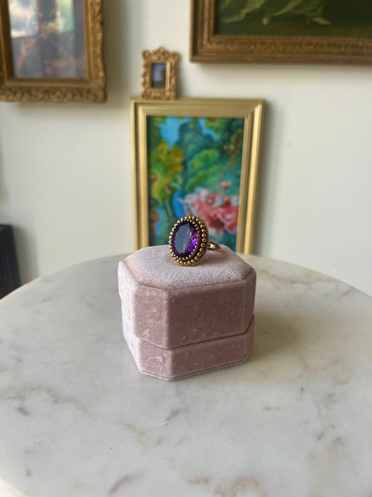 14k Chunky Amethyst Ring