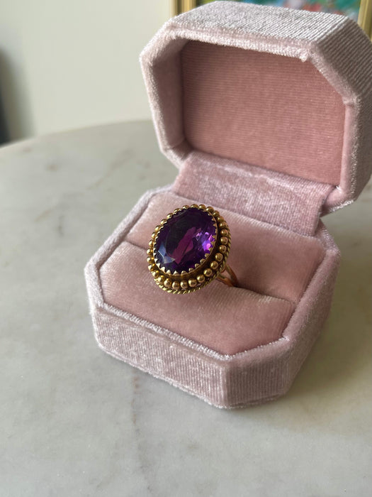 14k Chunky Amethyst Ring