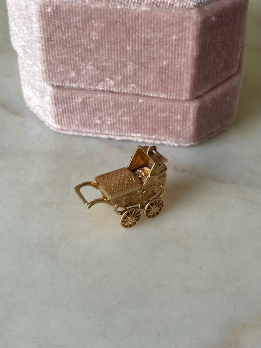 9k Baby Carriage Charm