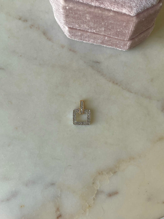 14k Two Tone Diamond Pendant