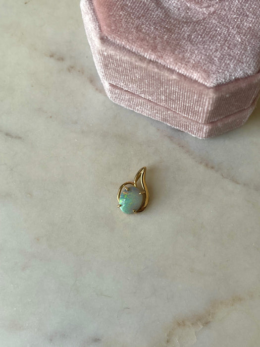 14k Blue Opal Pendant